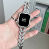 No more basic vibes. Step up your babe game with our premium Babe Bands to elevate your style.    Upgrade your Apple Watch with our Premium Crystal Braided Chain Stainless Steel Band + Crystal Case set.  Indulge in the luxury look and feel of our Apple Watch band, crafted from high-quality stainless steel in an elegant chunky chain style embellished with faux diamonds. 