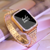 No more basic vibes. Step up your babe game with our premium Babe Bands to elevate your style.    Upgrade your Apple Watch with our Premium Full Crystal Embellished Classic Style Band + Crystal Cover.  Indulge in the luxury look and feel of our Apple Watch band, crafted from high-quality stainless steel in an elegant classic watch band style, with shining faux diamond embellished throughout the band and cover.