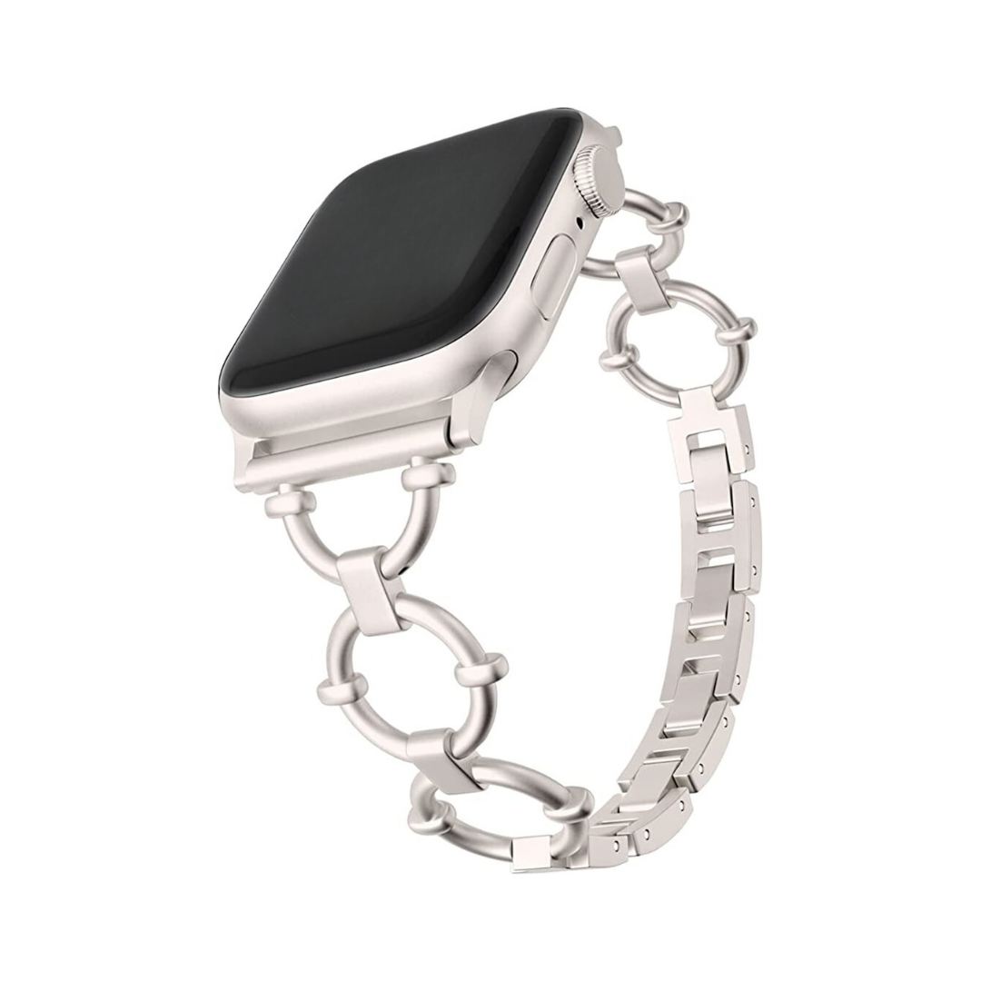 No more basic vibes. Step up your babe game with our premium Babe Bands to elevate your style.     Upgrade your Apple Watch with our Premium O-Chain Stainless Steel Apple Watch Band.  Indulge in the luxury look and feel of our Apple Watch band, crafted from high-quality stainless steel in an elegant chunky o-chain style. 