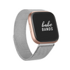 No more basic vibes. Step up your babe game with our premium Babe Bands to elevate your style.   Upgrade your Fitbit Versa or Fitbit Sense with our Premium Stainless Steel Mesh Chain Fitbit Versa/Sense Band.  Indulge in the luxury look and feel of our Fitbit band, crafted from high-quality stainless steel in a classic mesh chain style band with a stylish connector, and magnetic closure.