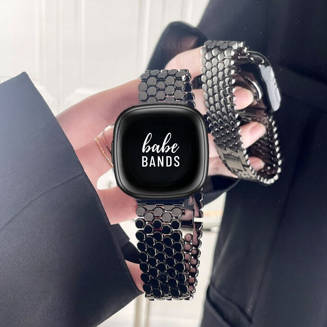 No more basic vibes. Step up your babe game with our premium Babe Bands to elevate your style.     Upgrade your Fitbit Versa or Fitbit Sense with our Premium Stainless Steel Octagon Link Fitbit Versa/Sense Band.  Indulge in the luxury look and feel of our Fitbit band, crafted from high-quality stainless steel in a linked band made from an intricate octagon design. 