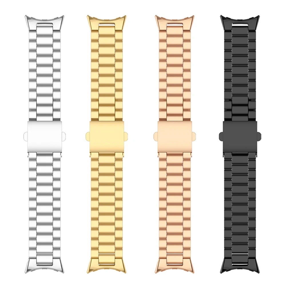 No more basic vibes. Step up your babe game with our premium Babe Bands to elevate your style. Upgrade your Google Pixel Watch with our Premium Stainless Steel Classic Style Google Pixel Watch Band.  Indulge in the luxury look and feel of our Google Pixel Watch strap, crafted from high-quality stainless steel in a classic link band style.