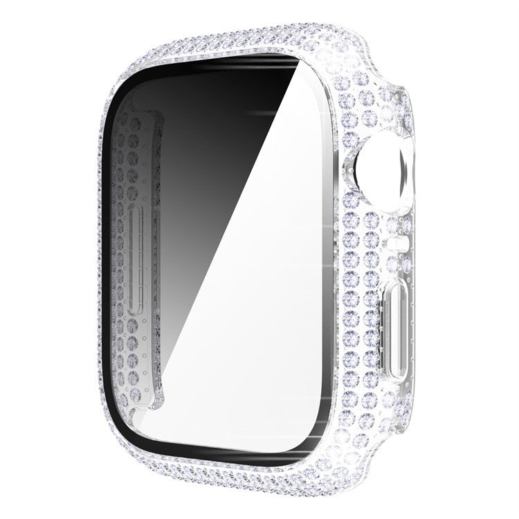 No more basic vibes. Step up your babe game with our premium Babe Bands Case to elevate your Apple Watch style.    Upgrade your Apple Watch with our Premium Full Rhinestone Apple Watch Case with Screen Protector.  Indulge in the luxury look of our Apple Watch case, crafted from high-quality materials including a durable Polycarbonate case, a touch sensitive scratch resistant tempered glass screen protector, and covered in sparkling faux diamonds.