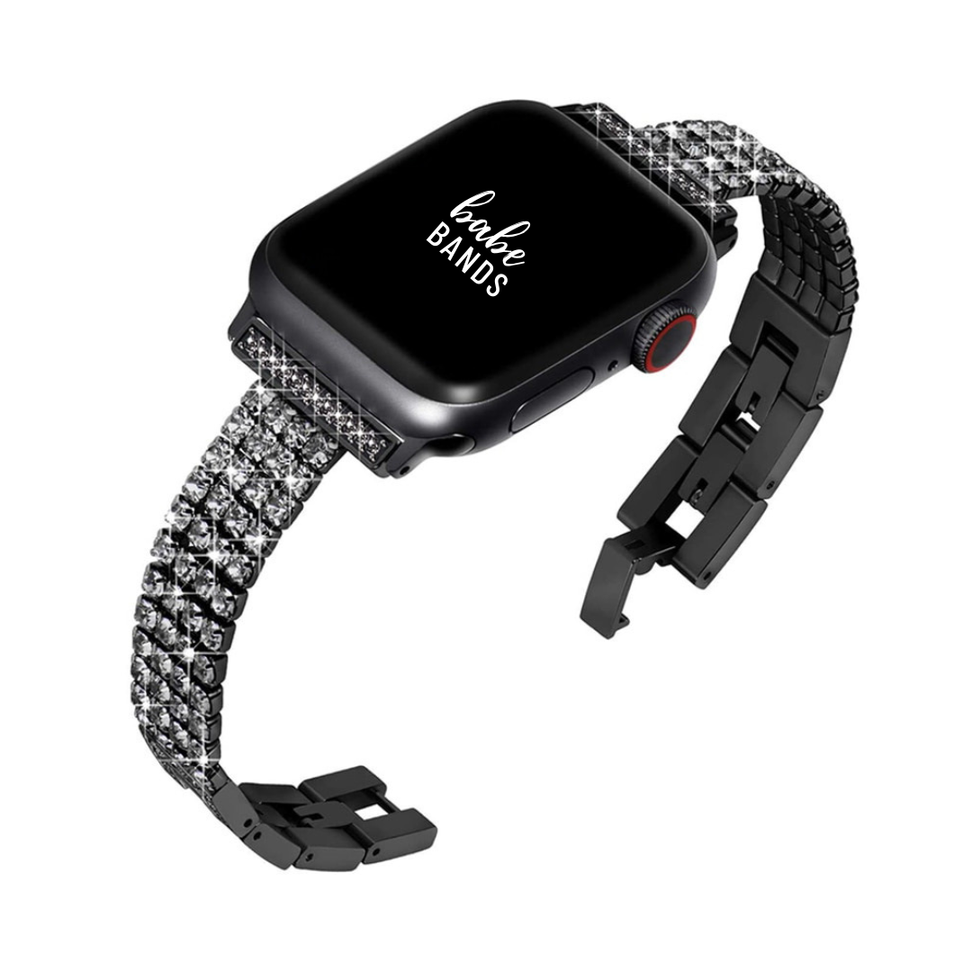 No more basic vibes. Step up your babe game with our premium Babe Band to elevate your Apple Watch style.     Upgrade your Apple Watch with our Premium Stainless Steel Full Rhinestone Apple Watch Band.  Indulge in the luxury look of our Apple Watch case, crafted from high-quality materials including a stainless steel band fully embellished with faux diamonds.