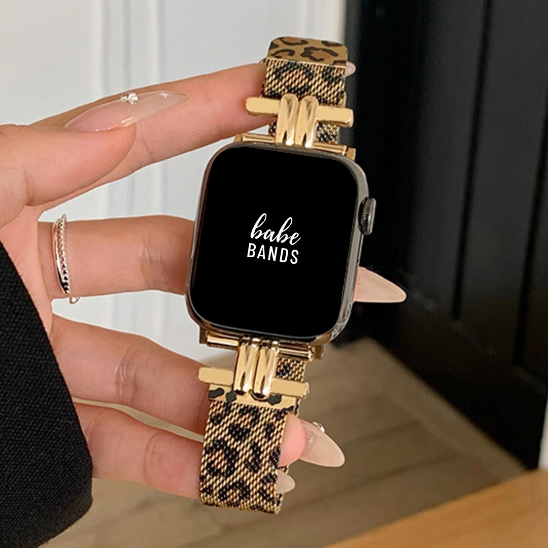 No more basic vibes. Step up your babe game with our premium Babe Bands to elevate your style.   Upgrade your Apple Watch with our Premium Stylized Mesh Chain Apple Watch Band.  Indulge in the luxury look and feel of our Apple Watch band, crafted from high-quality stainless steel in a classic mesh chain style band with a stylish connector, and magnetic closure.